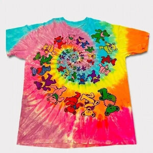Vintage 1995 Liquid Blue Grateful Dead Hynosis Bears Tie Die Sz Large